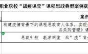 必赢官网在全国职业院校“战疫课堂”课程思政典型案例评选中荣获佳绩
